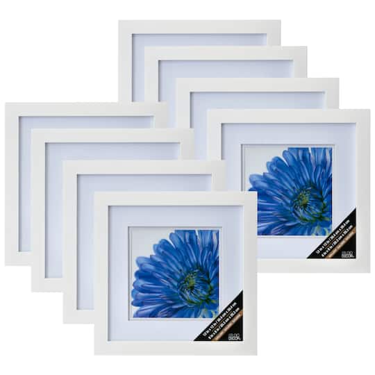 8 Pack: White Square Gallery Wall Frame with Double Mat by Studio D&#xE9;cor&#xAE;